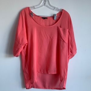 James Perse salmon pink silk shirt